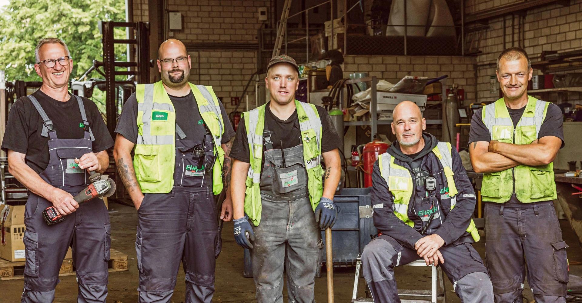 Vier Mitarbeiter von Ehrich